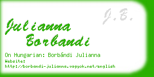 julianna borbandi business card